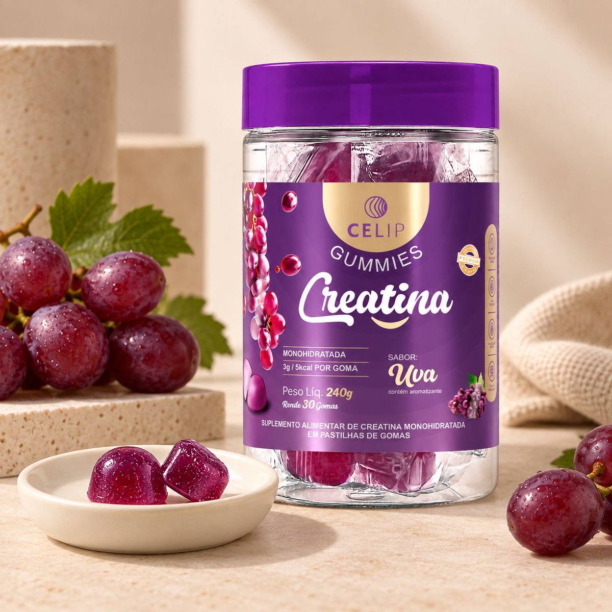 Celip Creatina Gummies Sabor Uva - Imagem 4