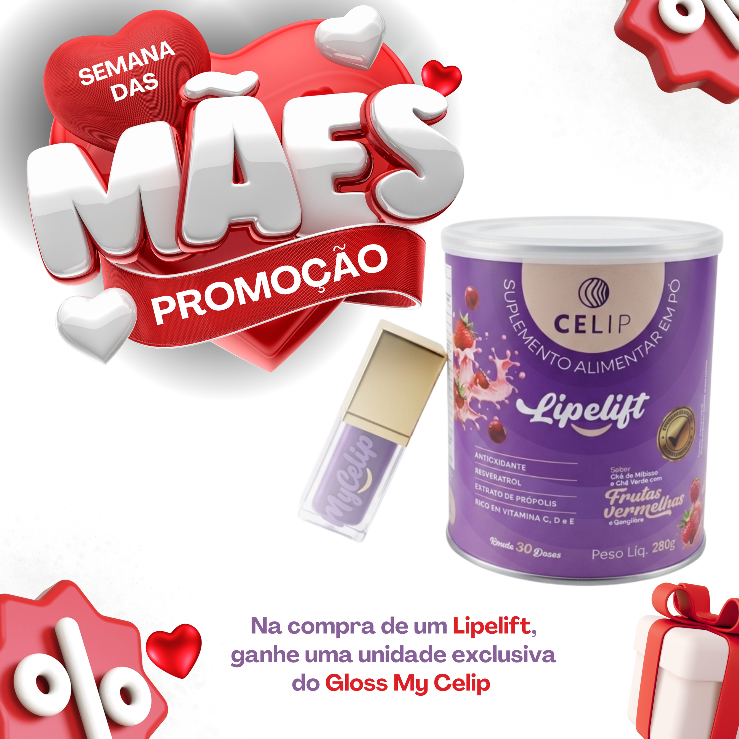 Lipelift 1 lata – ganhe um brilho labial MyCelip. – PROMO DIA DAS MÃES