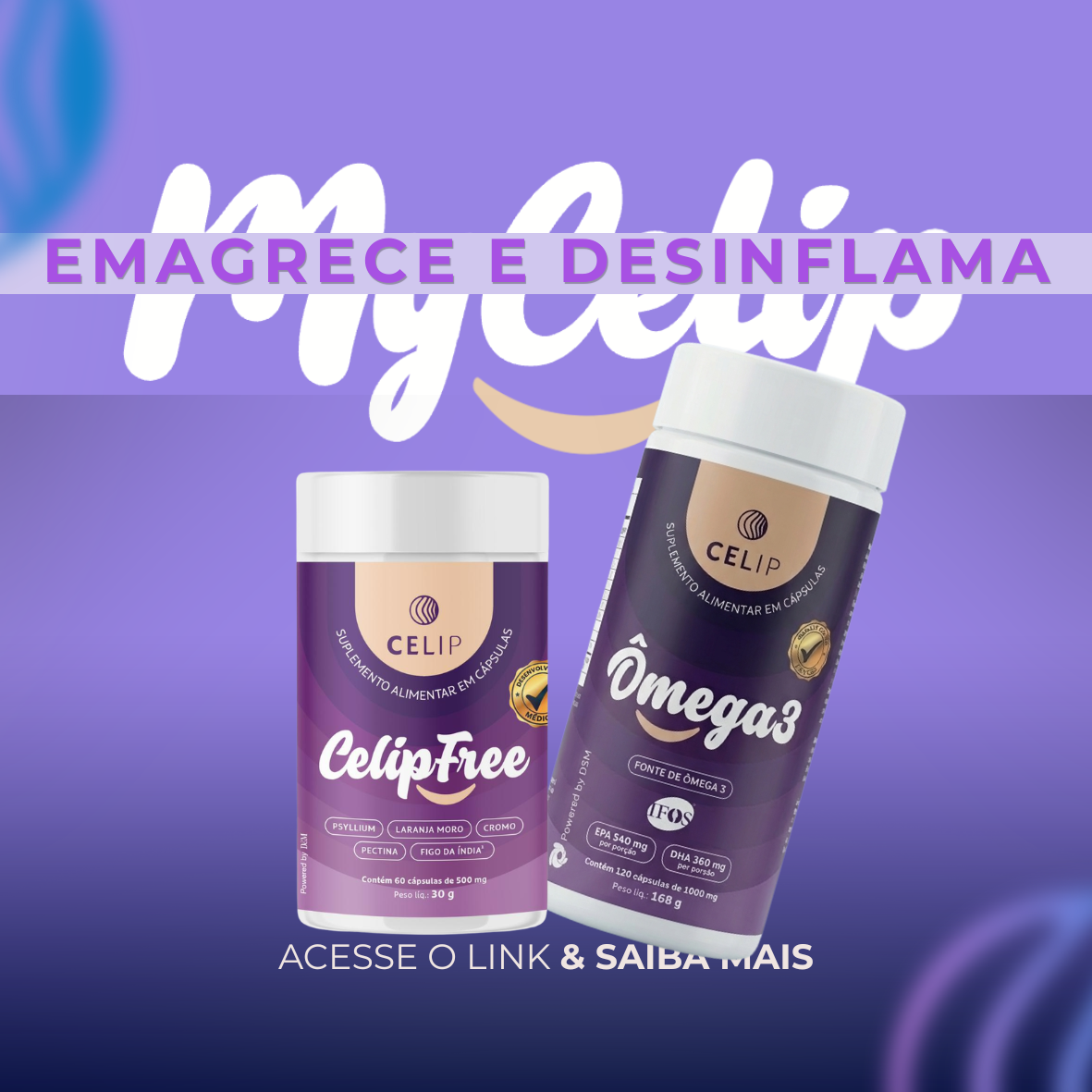 COMBO CELIPFREE + ÔMEGA 3 – EMAGRECE E DESINFLAMA
