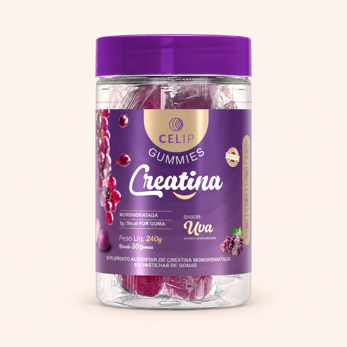 Celip Creatina Gummies Sabor Uva